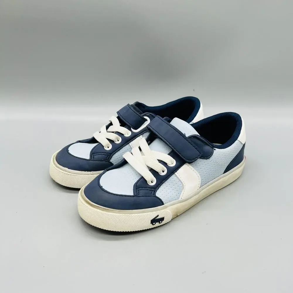 See Kai Run Shoes Boys 13 Blue White Low Top Hook Loop Strap Casual Sneakers
